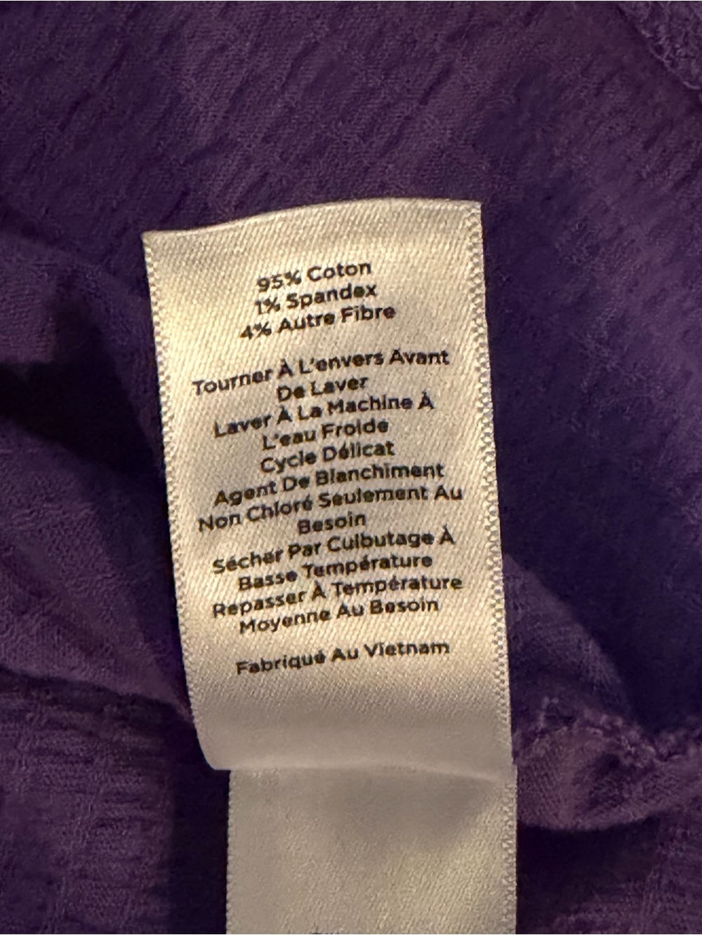 Talbots Purple Short-Sleeve Button Front Tie Hem Top - Picture 7 of 7